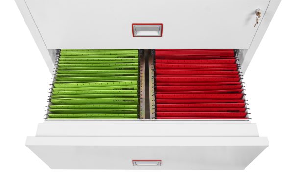 Phoenix World Class Lateral Fire File FS2412 2 Drawer Filing Cabinet with Key, Electronic or Fingerprint Lock - Electronic lock