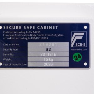 Phoenix Fortress SS1181 size 1 S2 Security Safe with Key / Electronic Lock