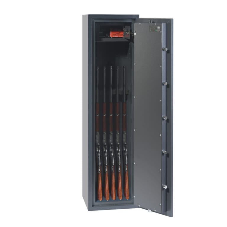 Phoenix Rigel GS8021E GS8021K 5 Gun Safe with Internal Ammo Box and Electronic or Key Lock